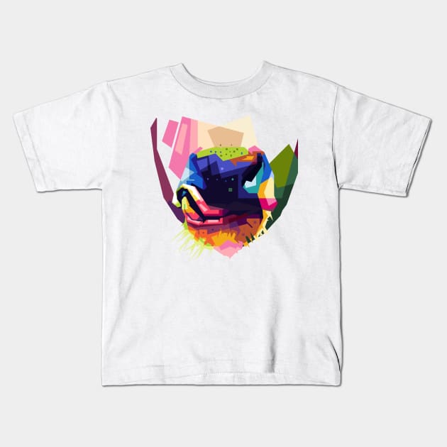 cow snout in WPAP Kids T-Shirt by Rizkydwi